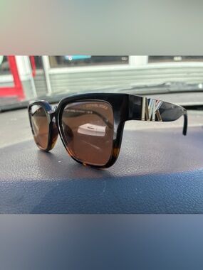 Michael Kors Tortoiseshell Brown Gradient Sunglasses with Gold MK Logo